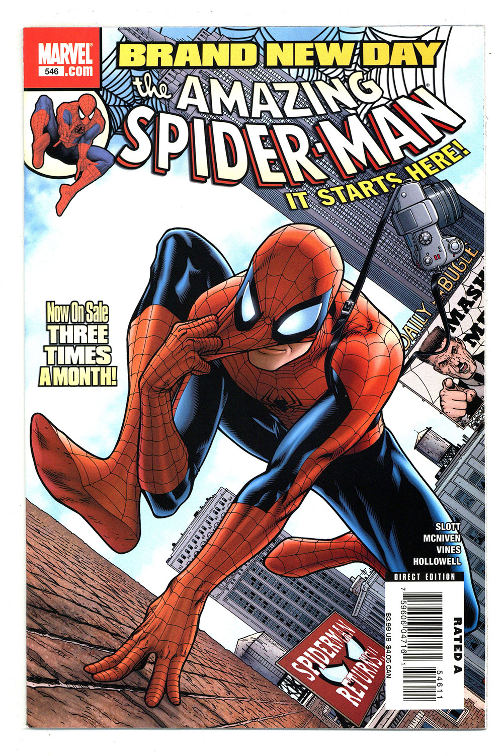 AMAZING SPIDER-MAN #546 8.5 1ST JACKPOT & MR. NEGATIVE APP W PAGES