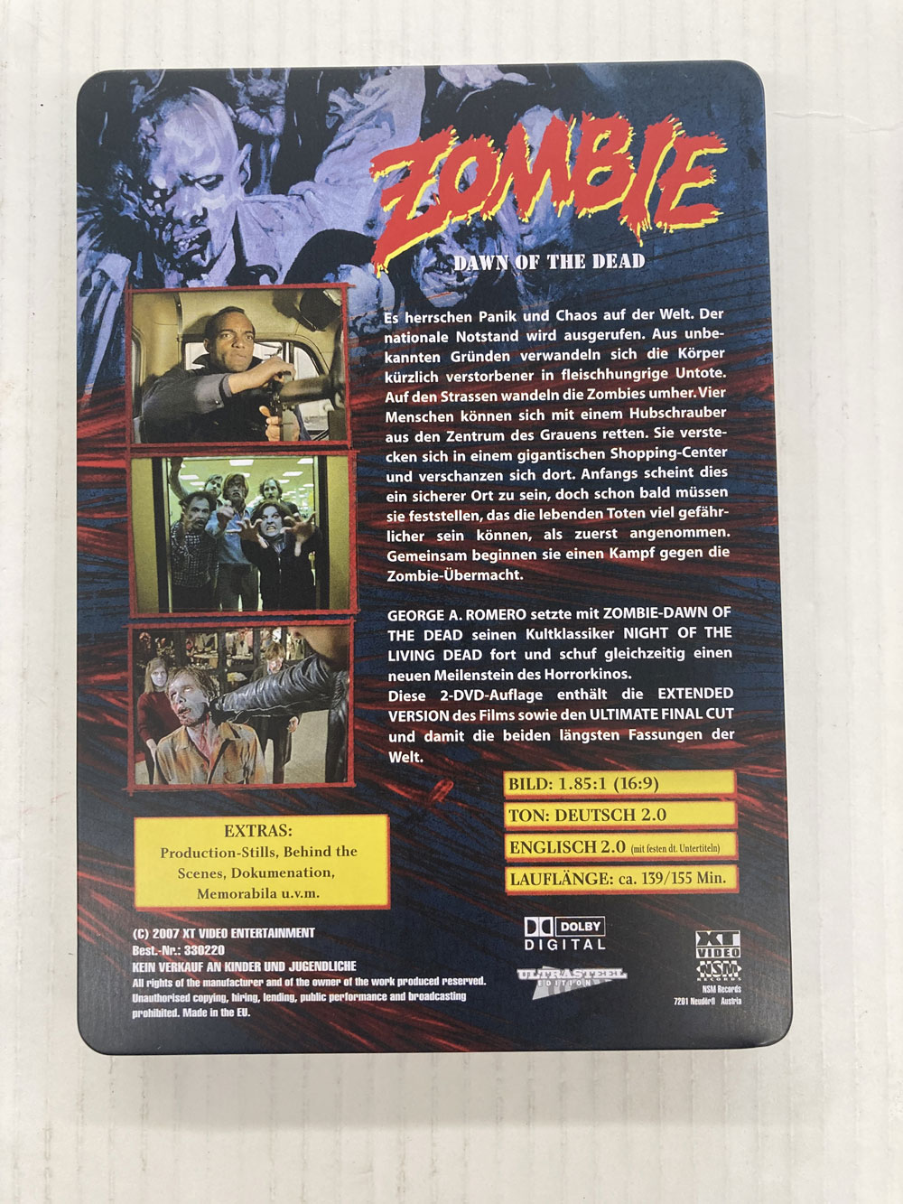 ZOMBIE DAWN OF THE DEAD 2xDISC COLLECTORS STEEL BOOK REGION B